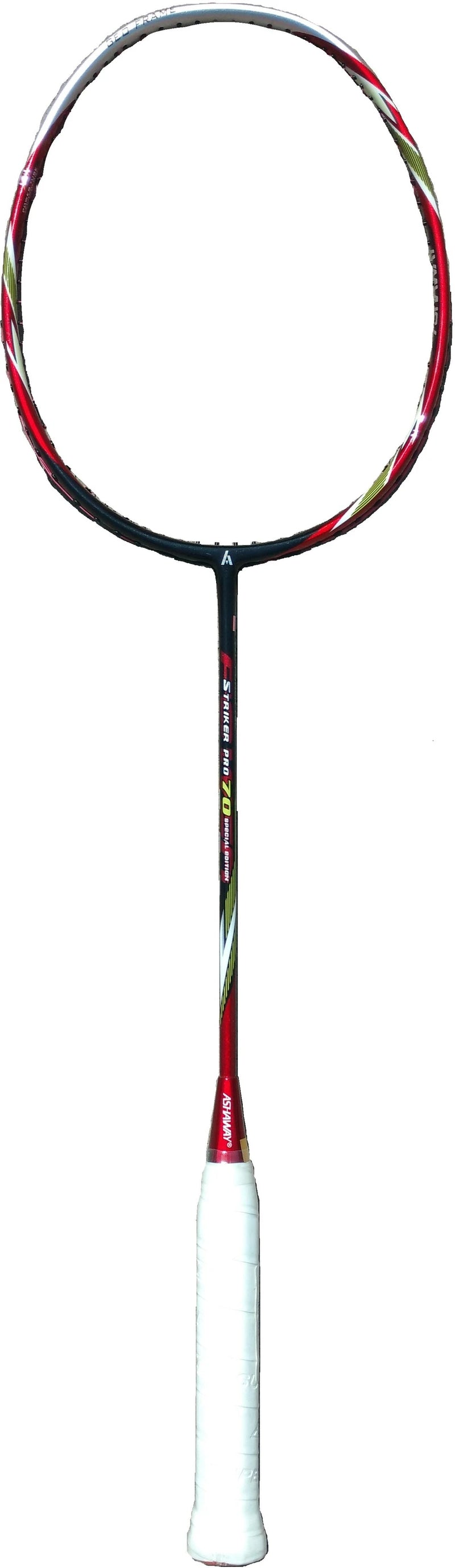 Ashaway Striker Pro 70 lightweight badminton racket front view designed for fast swings and precision control